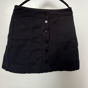 H&M Black Button-Front Mini Skirt